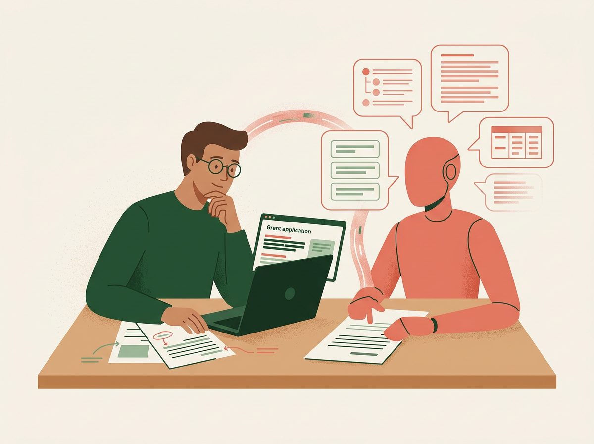 AI tools that actually help UK charity grant writing illustration